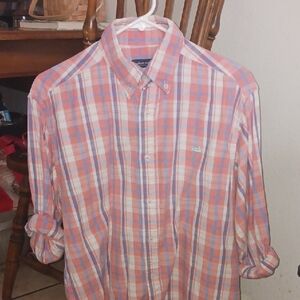 Southern Marsh Pink and White Casual Button Down Shirt